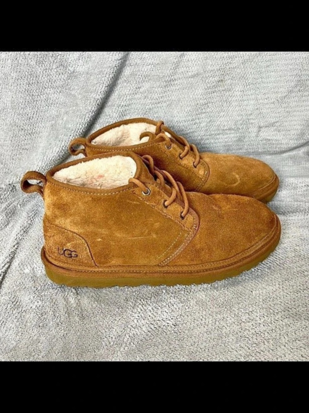 UGG Chukka Boot Neumel Brown Nubuck Suede Leather Shearling Lined Men's Size 11